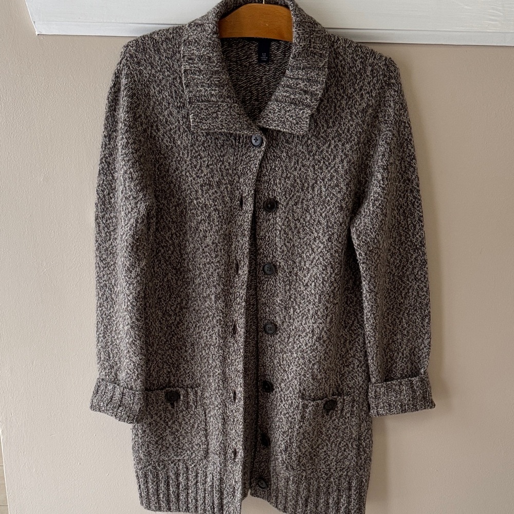 Lands' End Brown Knit Cardigan/Sweater - Picture 1 of 12